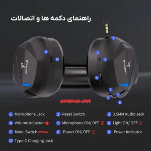 هدست گیمینگ بی سیم برند STINCOO مدل SOIMC GS401 7.1